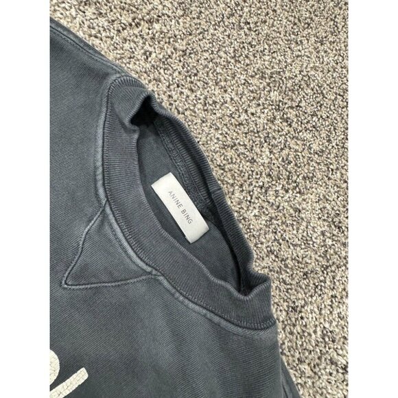 anine bing city love slogan print cotton jersey sweatshirt XS - Picture 3 of 9